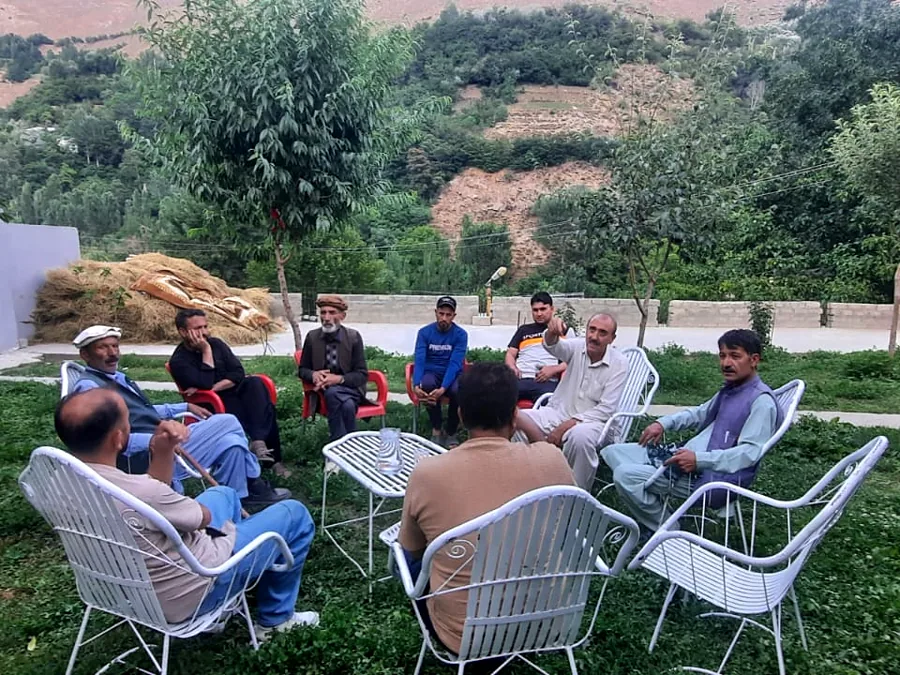 Community meeting outdoors